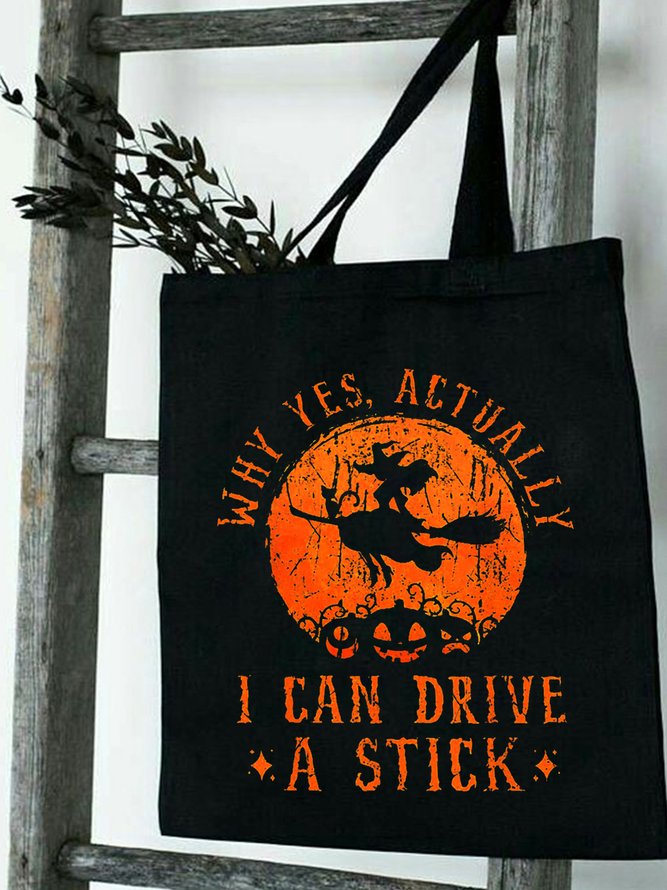 Halloween I Can Drive A Stick Holiday Shopping Totes