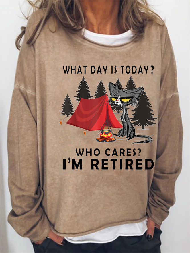 Women I’m Retired Casual Text Letters Sweatshirts