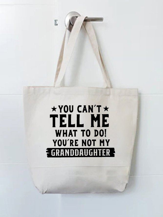 Grandma Love Granddaughter Printed Letter Shopping Tote