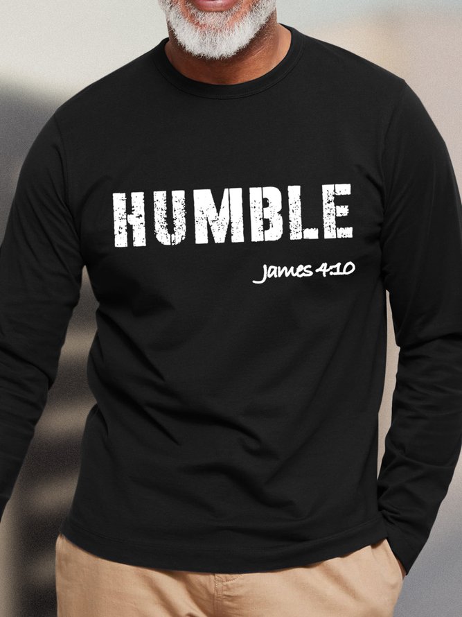 Humble James4:10 Bible Men's Long Sleeve T-Shirt