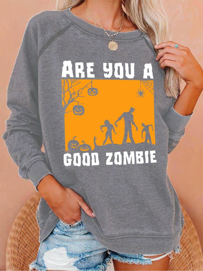 Lilicloth X Jessanjony Are You A Good Zombie Women's Halloween Sweatshirts