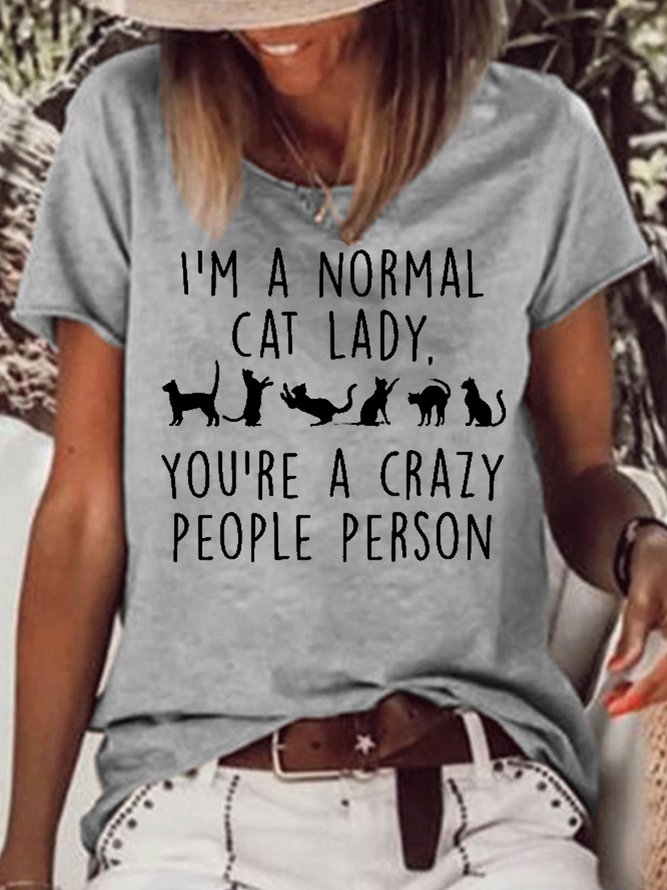 Womens I'm A Normal Cat Lady Casual T-Shirt