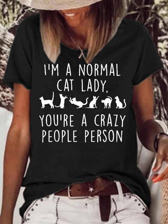 Womens I'm A Normal Cat Lady Casual T-Shirt