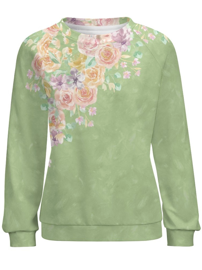 Lilicloth X Paula Green Floral Painting Women's Sweatshirts