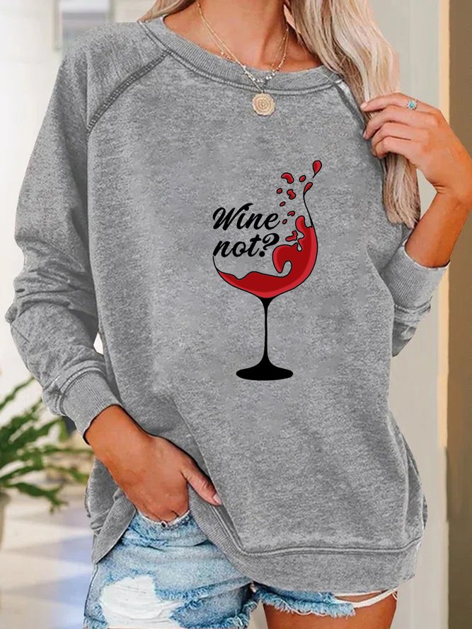 Women Funny Wine not Red Wine Simple Sweatshirts