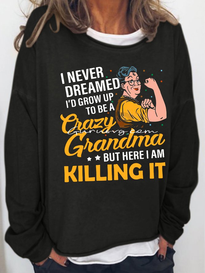 Womens Funny Grandma Letters Sweatshirts