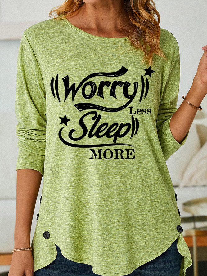 Lilicloth X Y Worry Less Sleep More Women's Long Sleeve T-Shirt