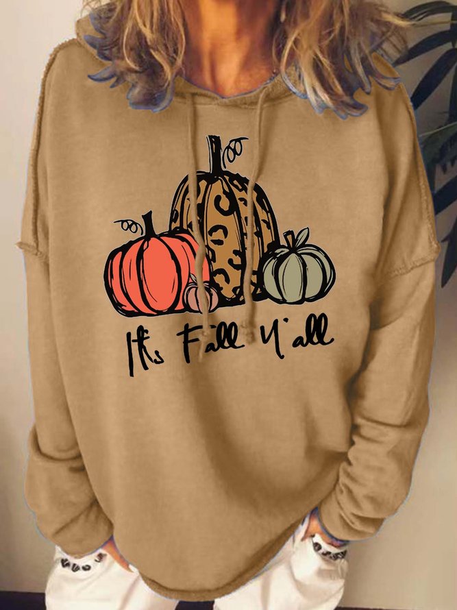 It's Fall Pumpkin Halloween Loose Sweatshirts