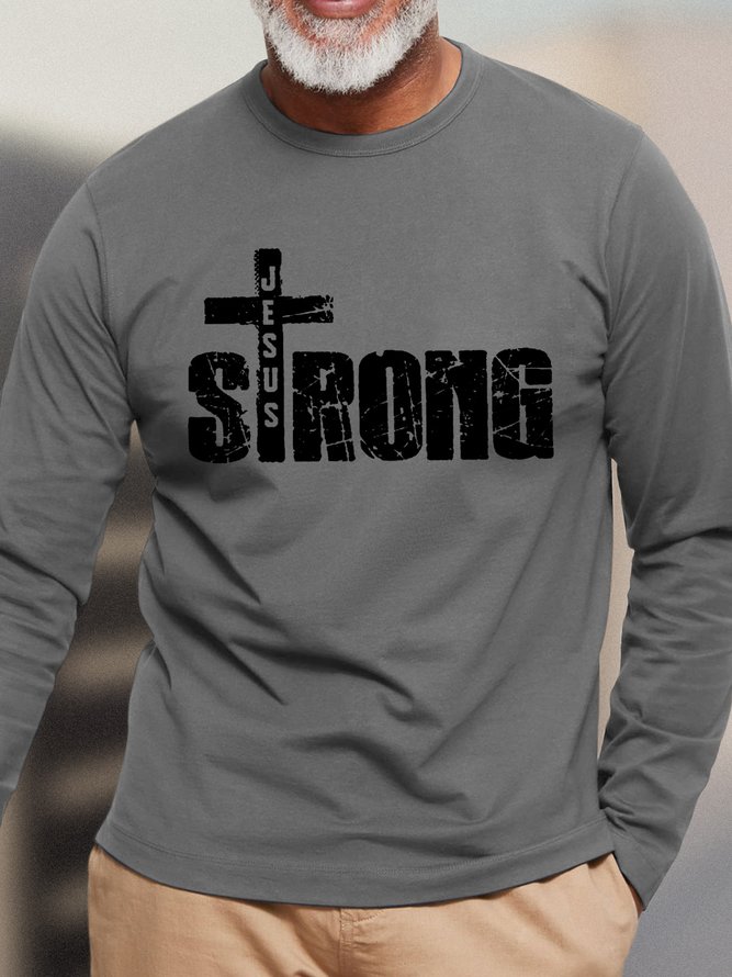 Corssing Strong Men Loose Casual T-Shirt