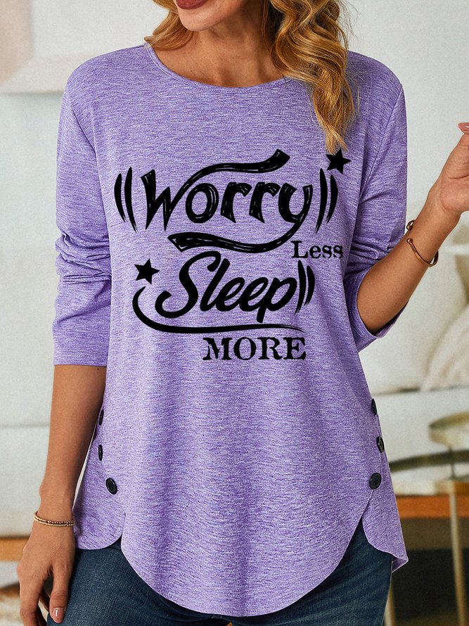 Lilicloth X Y Worry Less Sleep More Women's Long Sleeve T-Shirt