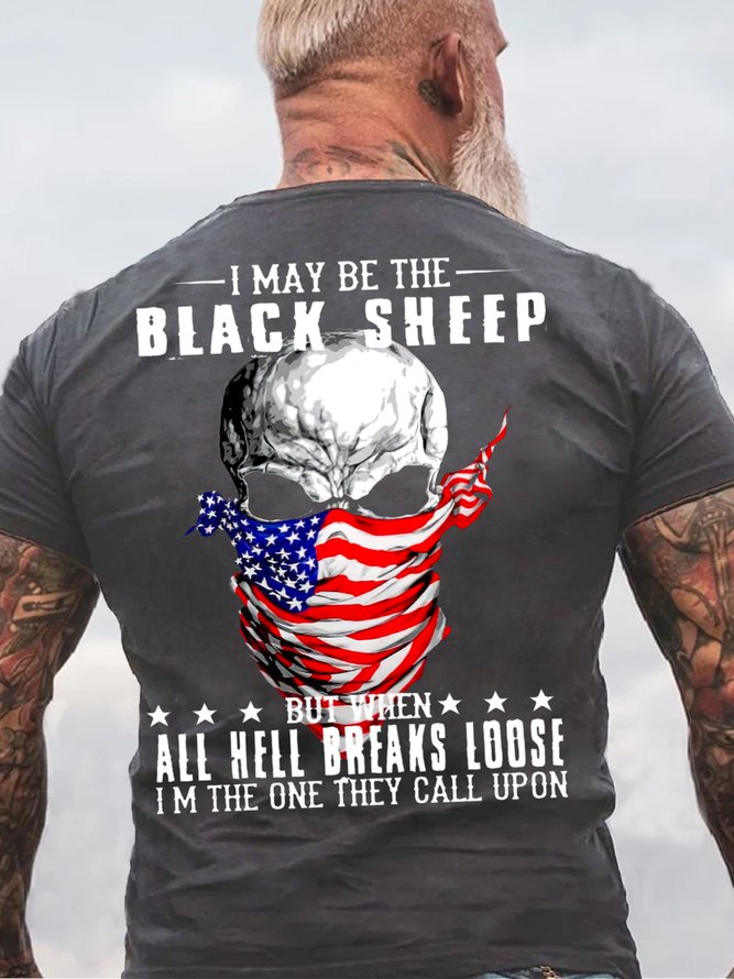 Mens I Maybe The Black Sheep Letters Cotton T-Shirt