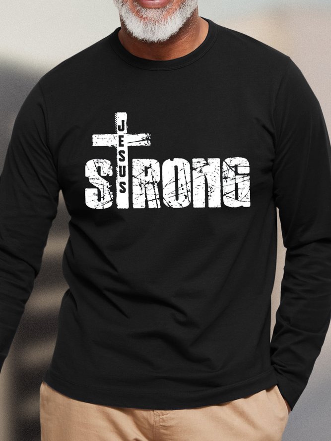 Corssing Strong Men Loose Casual T-Shirt