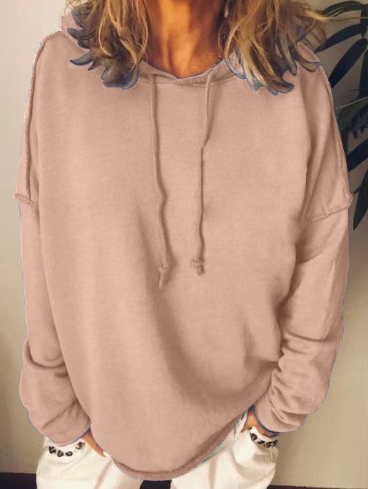Women Plain Hoodie Regular Casual Sweatshirts