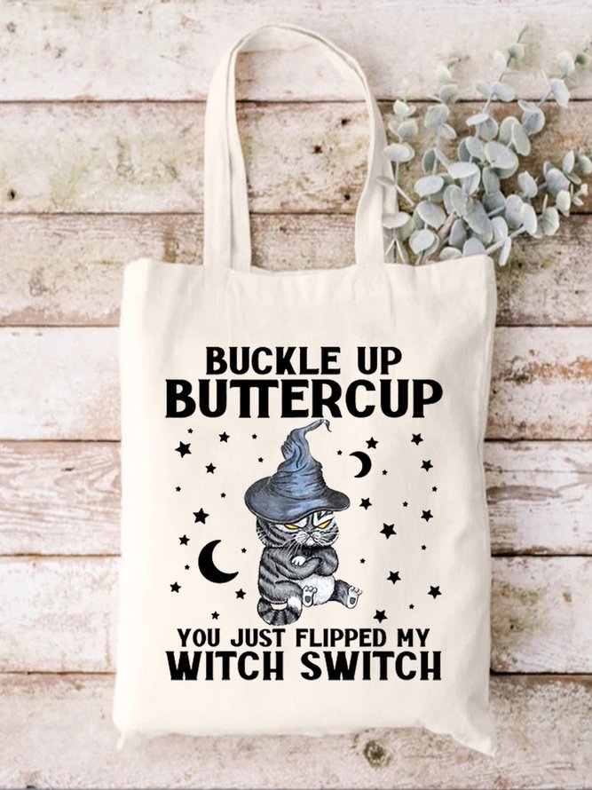 Halloween Angry Cat Shopping Totes