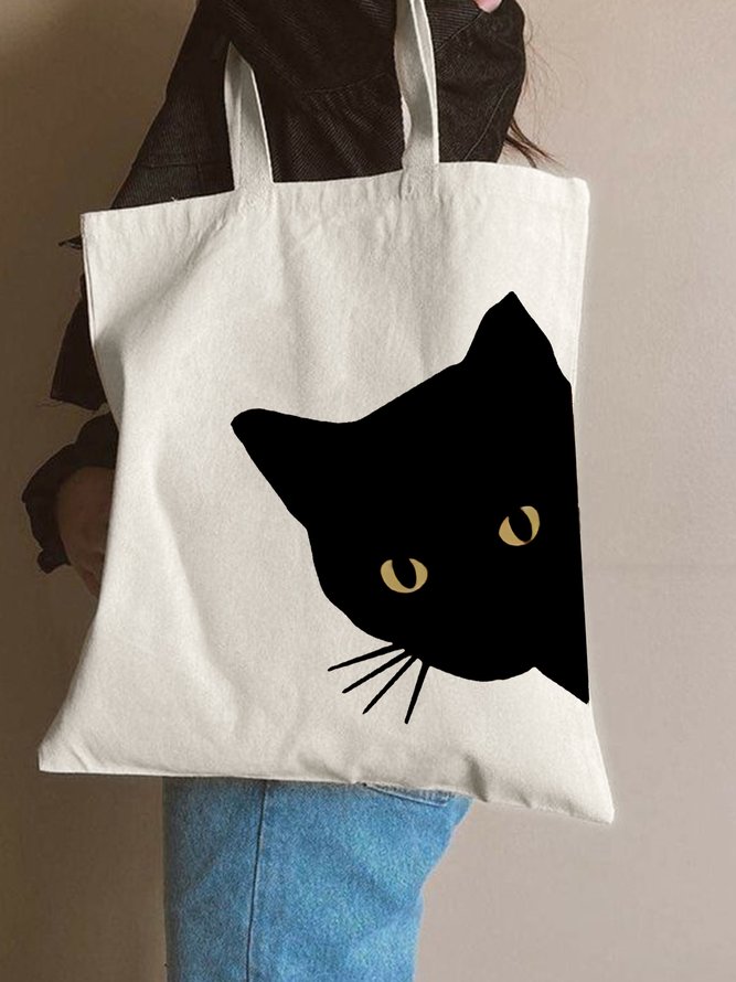 Black Cat Graphic Shopping Totes