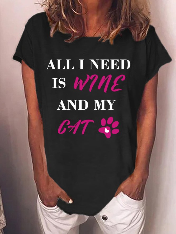 Lilicloth X Hynek Rajtr All I Need Is Wine And My Cat Women's T-Shirt