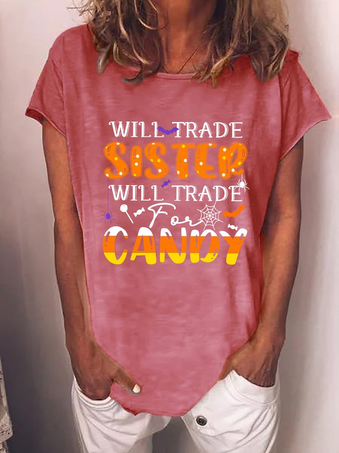 Will Trade Sister Will Trade Candy Women Casual T-Shirt