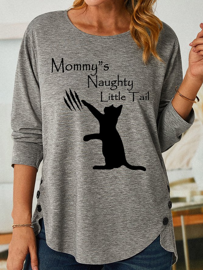 Lilicloth X Marrium Mommy's Naughty Little Tail Cat Women's Long Sleeve T-Shirt