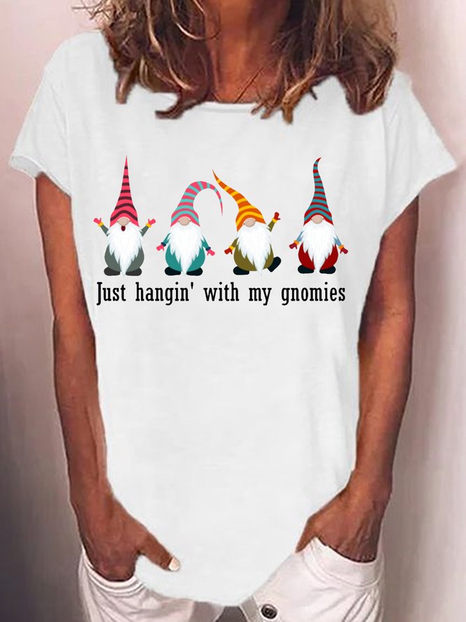 Womens Just Hangin' with my Gnomies Christmas T-Shirt