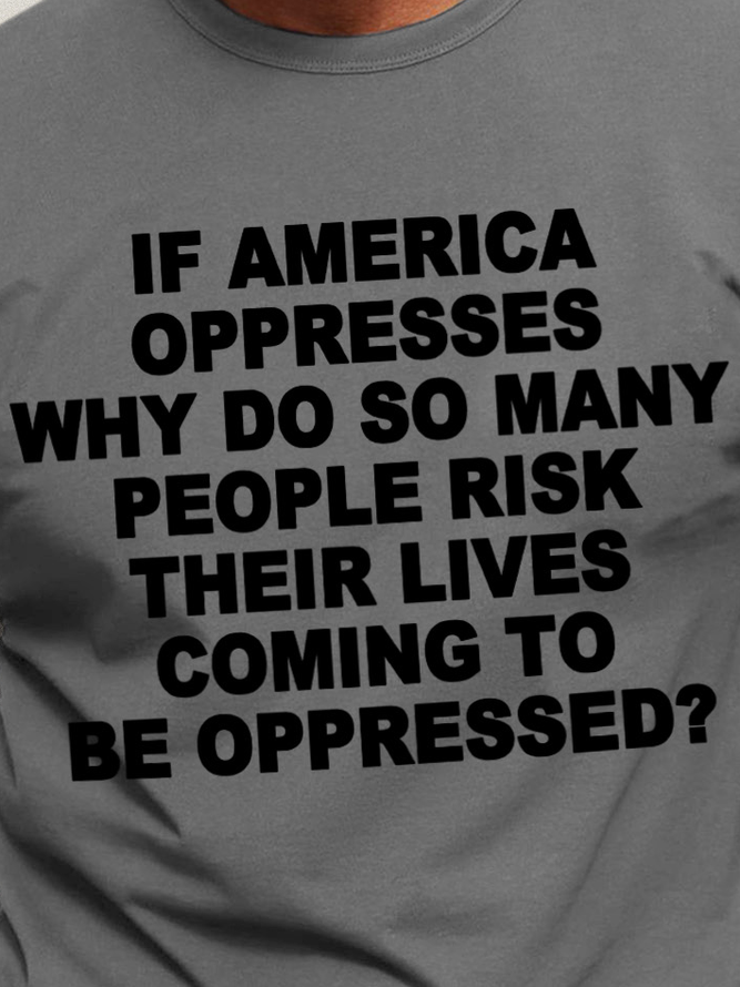 Lilicloth X Yuna If America Oppresses Why Do so Many People Risk Their Lives Coming Here To Be Oppressed Men's Long Sleeve T-Shirt