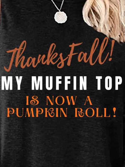 Lilicloth X Kat8lyst Thanks Fall My Muffin Top Is Now A Pumpkin Roll Women's Long Sleeve T-Shirt