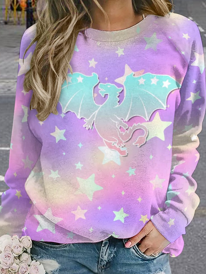 Lilicloth X Paula Dragon With Pink Star Women's Sweatshirts