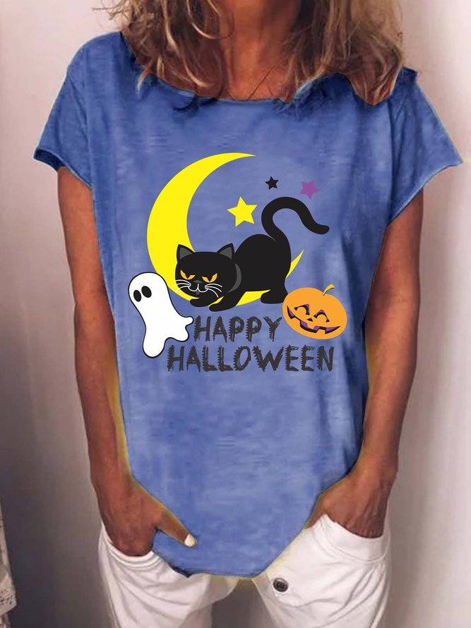 Lilicloth X Y Happy Halloween With Black Cat Women's T-Shirt