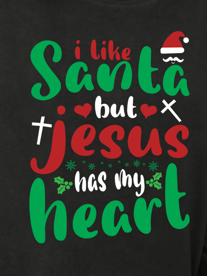 Lilicloth X Jessanjony I Like Santa But Jesus Has My Heart Women's Christmas Sweatshirts