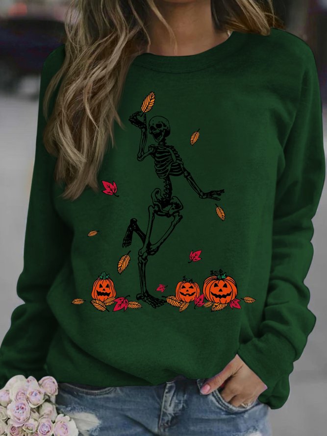 Womens Halloween Skull Fall Sweatshirts