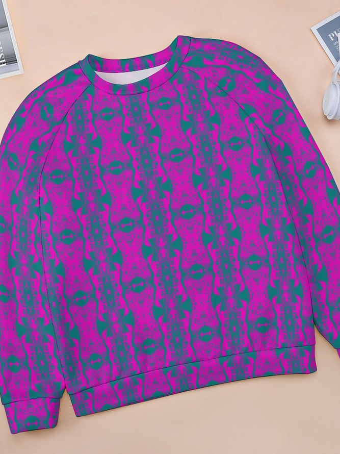Lilicloth X Paula Purple Green Light Texture Women's Sweatshirts