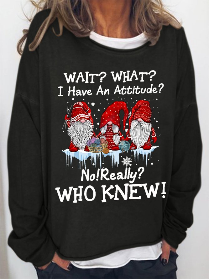 I Have An Attitude? No Women Loose Christmas Simple Sweatshirts