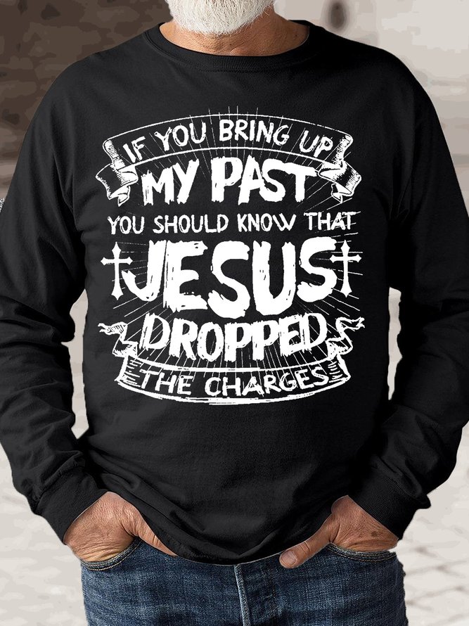 Mens Jesus Casual Letters Sweatshirt