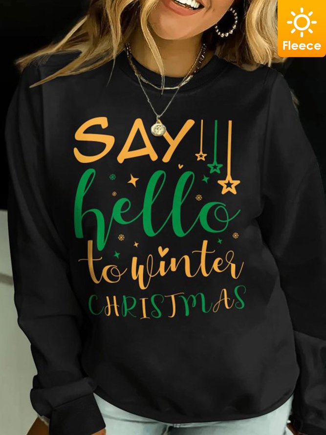 Lilicloth X Jessanjony Say Hello To Winter Christmas Women's Fleece Sweatshirt