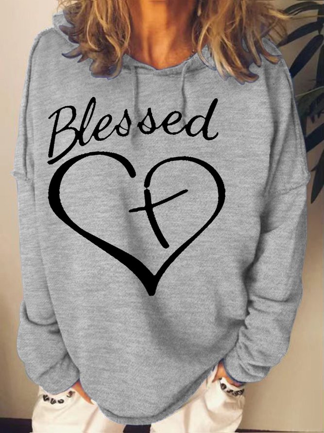 Womens Faith Cross Casual Sweatshirts
