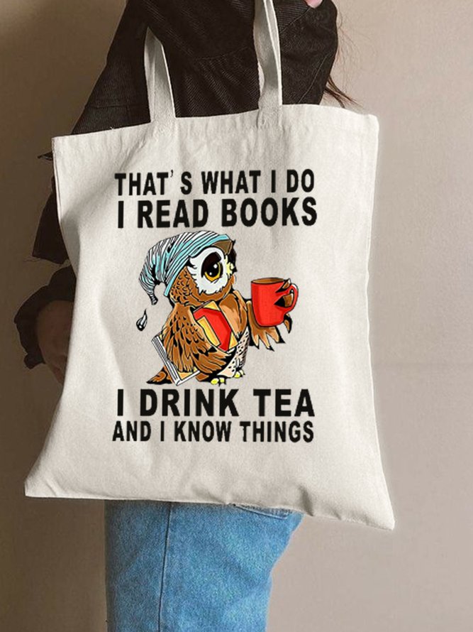 That's What I Do I Read And Drink Animal Graphic Shopping Tote Bag