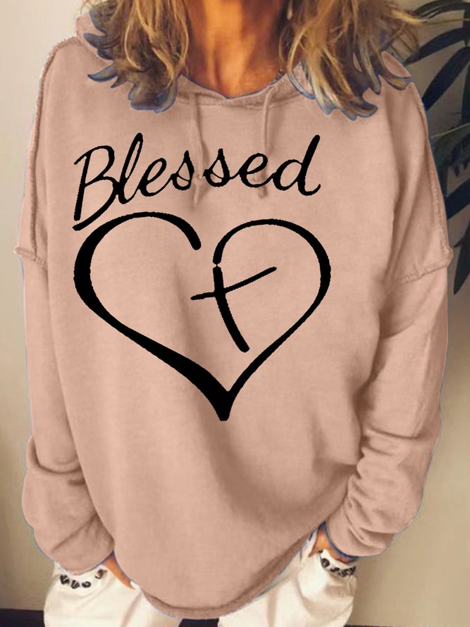 Womens Faith Cross Casual Sweatshirt