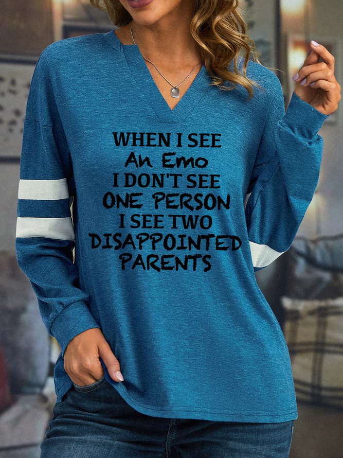 Lilicloth X Yuna When I See An Emo I Don't See One Person I See Two Disappoionted Parents Women's Long Sleeve T-Shirt