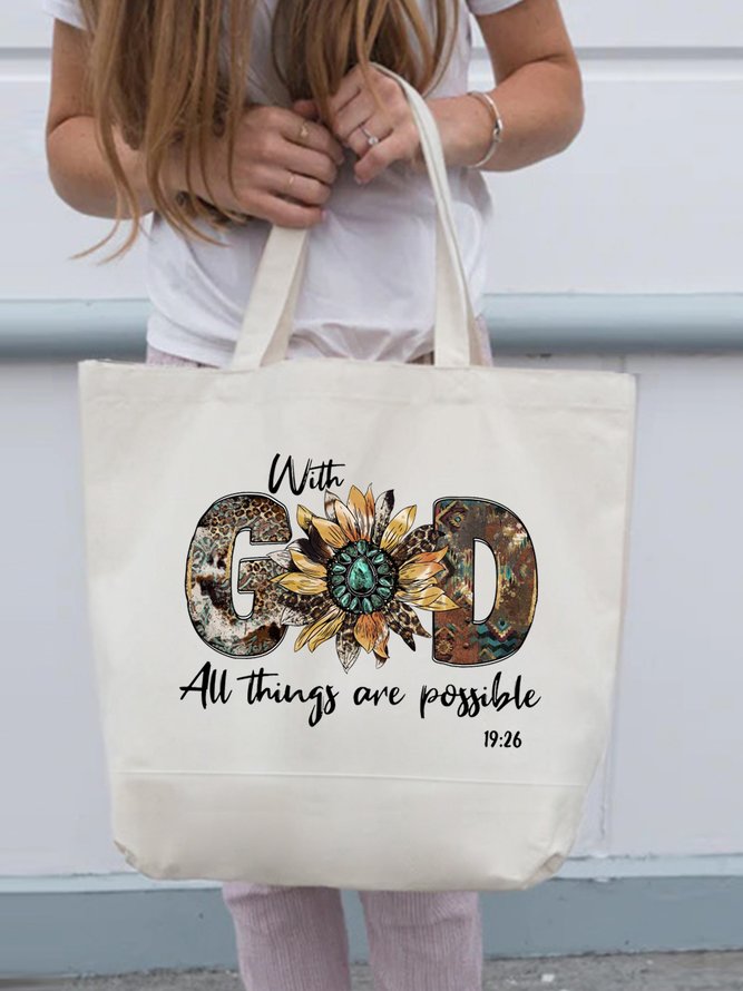 With God All Things Are Possible Shopping Totes