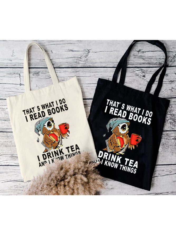 That's What I Do I Read And Drink Animal Graphic Shopping Totes