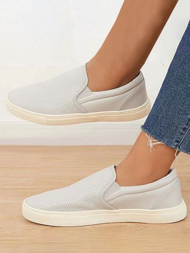 Solid Color Breathable Upper Casual Flats
