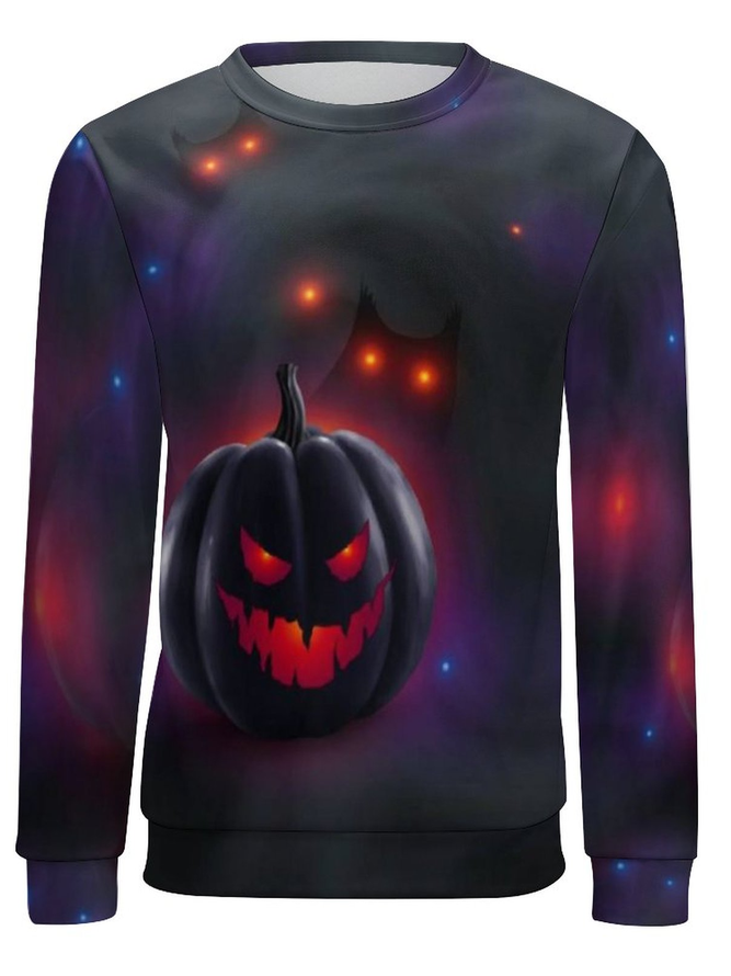 Men's Pumpkin Printing Casual Halloween Sweatshirt