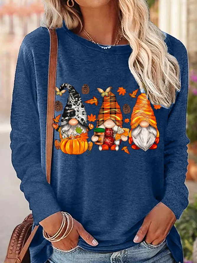 Womens Funny Halloween Letters Crew Neck Tops