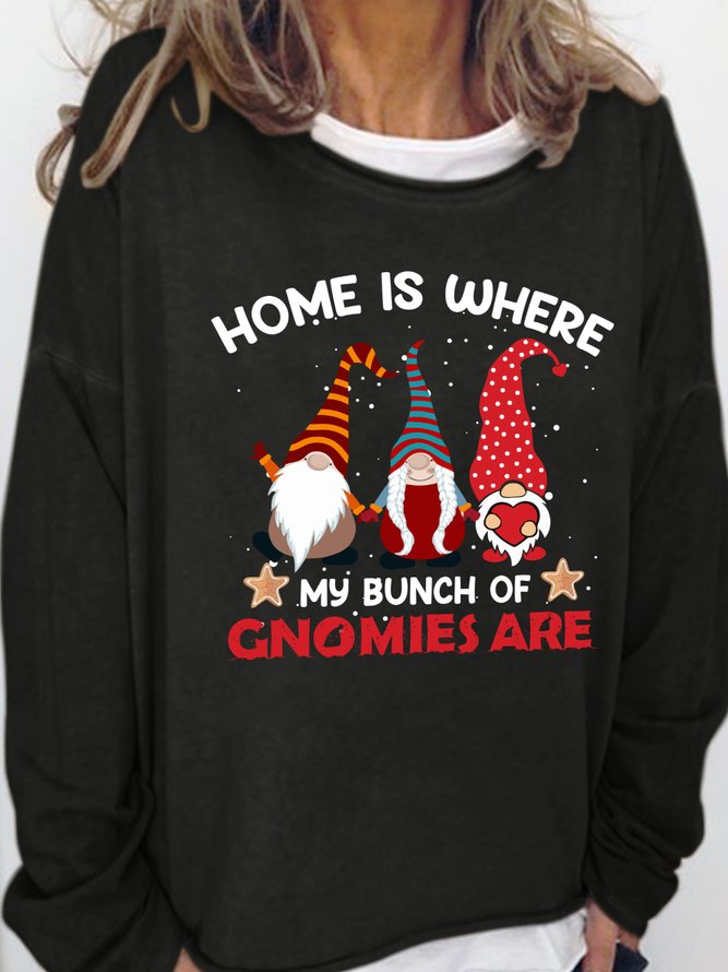 Home Is Where My Brunch Of Gnomies Are Women's Christmas Sweatshirts