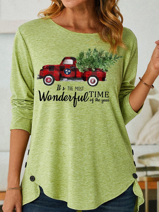 Womens Christmas It‘s Wonderful Time Of This Year Crew Neck Sweatshirts