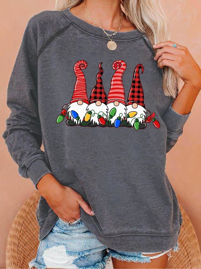 Women's Christmas Gnome Crew Neck Sweatshirts