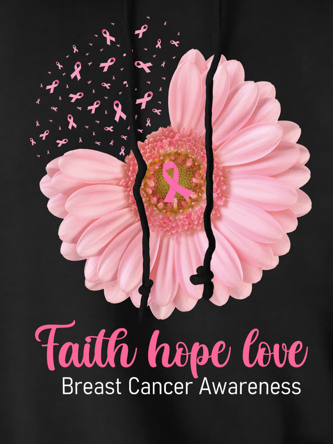 Faith Hope Love Breast Cancer Awareness Pink Day Women's Hoodie Sweatshirts