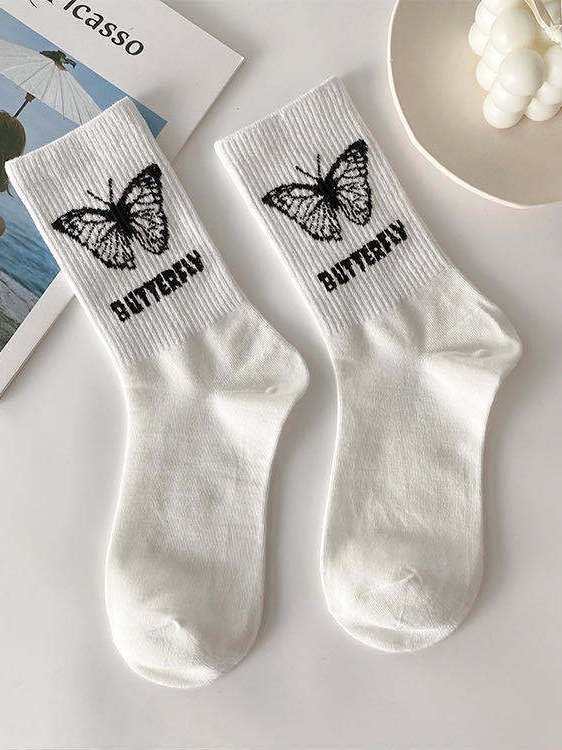 Butterfly Over The Calf Socks