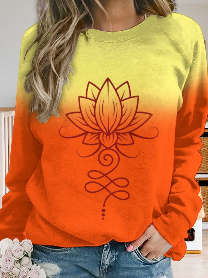Lilicloth X Paula Orange And Yellow Lotus Women's Sweatshirts
