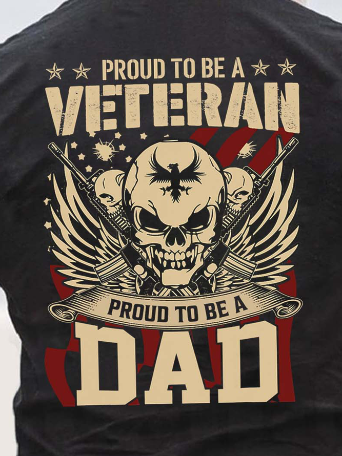 Men Proud To Be A Veteran Proud To Be A Dad Loose T-Shirt