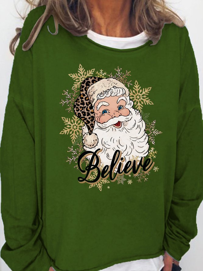 Women's Merry Christmas Santa Casual Santa Claus Loose Sweatshirts